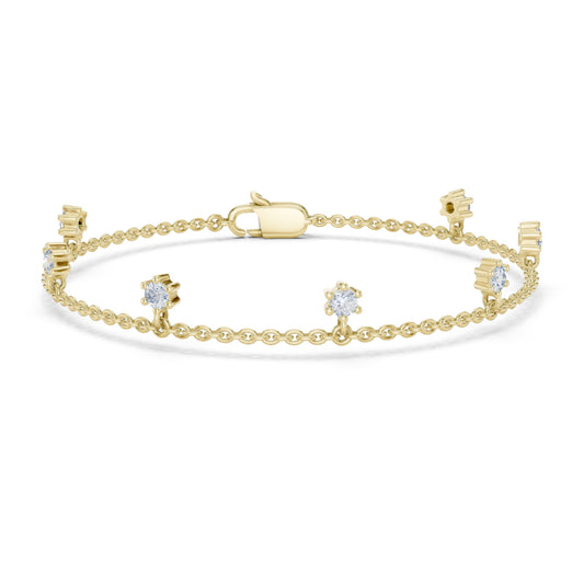 Round Cut Diamond Top Grade Diamond Antique Delicate Vintage Sparkling Bridesmaid charm Bracelet Gift For Women's - HIGHCARAT DIAMONDS