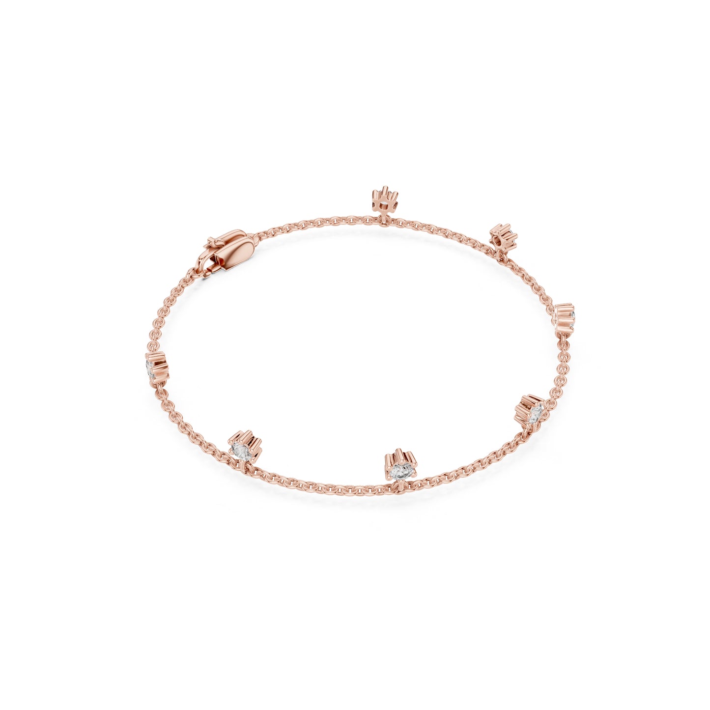 Round Cut Diamond Top Grade Diamond Antique Delicate Vintage Sparkling Bridesmaid charm Bracelet Gift For Women's - HIGHCARAT DIAMONDS