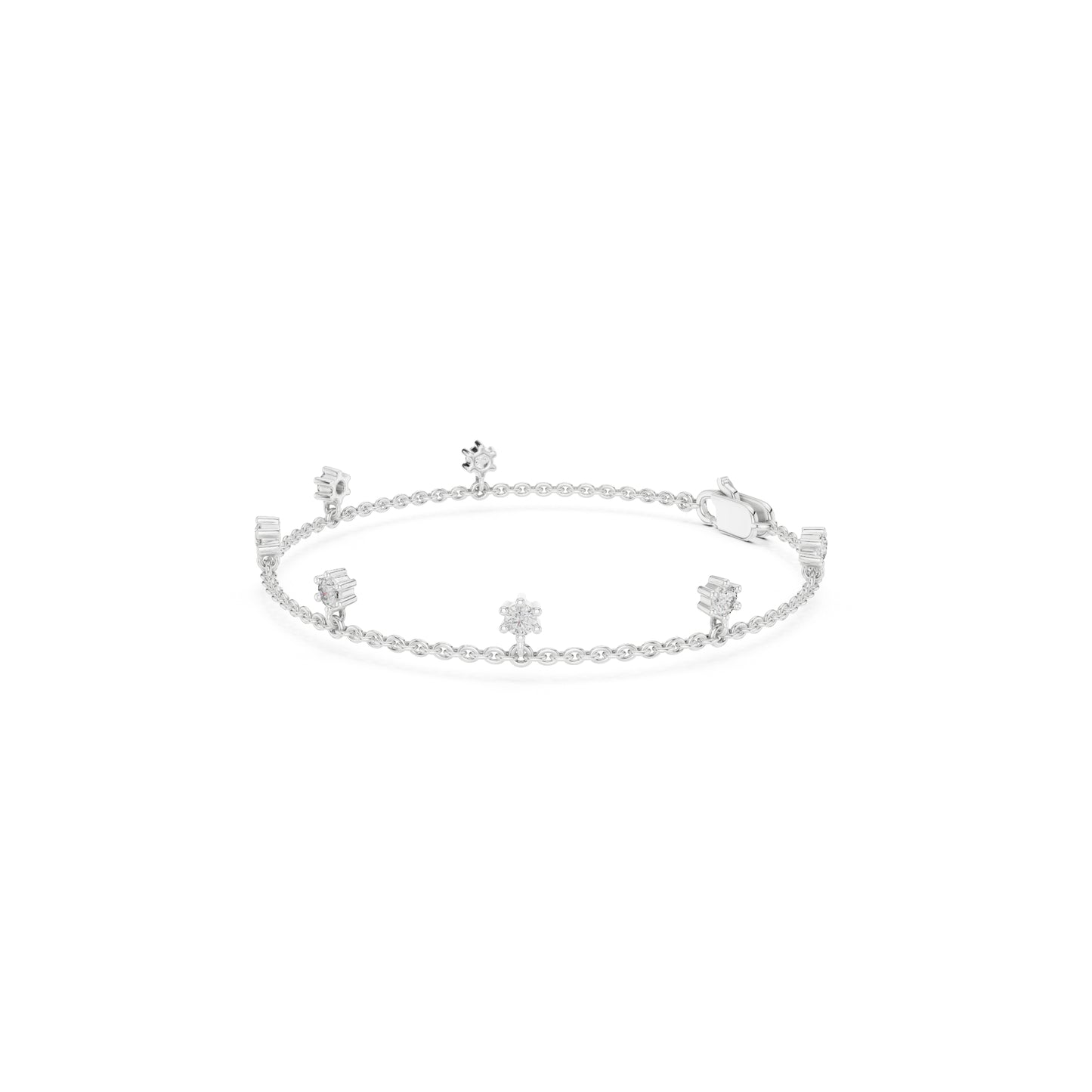 Round Cut Diamond Top Grade Diamond Antique Delicate Vintage Sparkling Bridesmaid charm Bracelet Gift For Women's - HIGHCARAT DIAMONDS