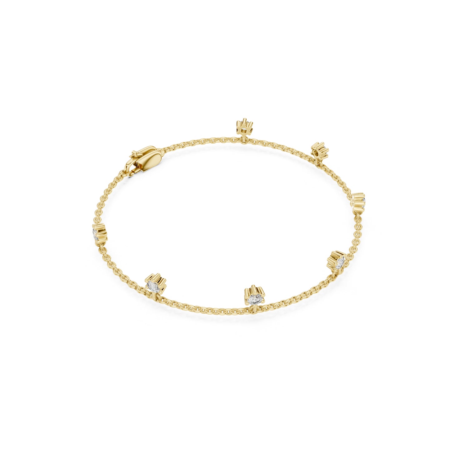 Round Cut Diamond Top Grade Diamond Antique Delicate Vintage Sparkling Bridesmaid charm Bracelet Gift For Women's - HIGHCARAT DIAMONDS