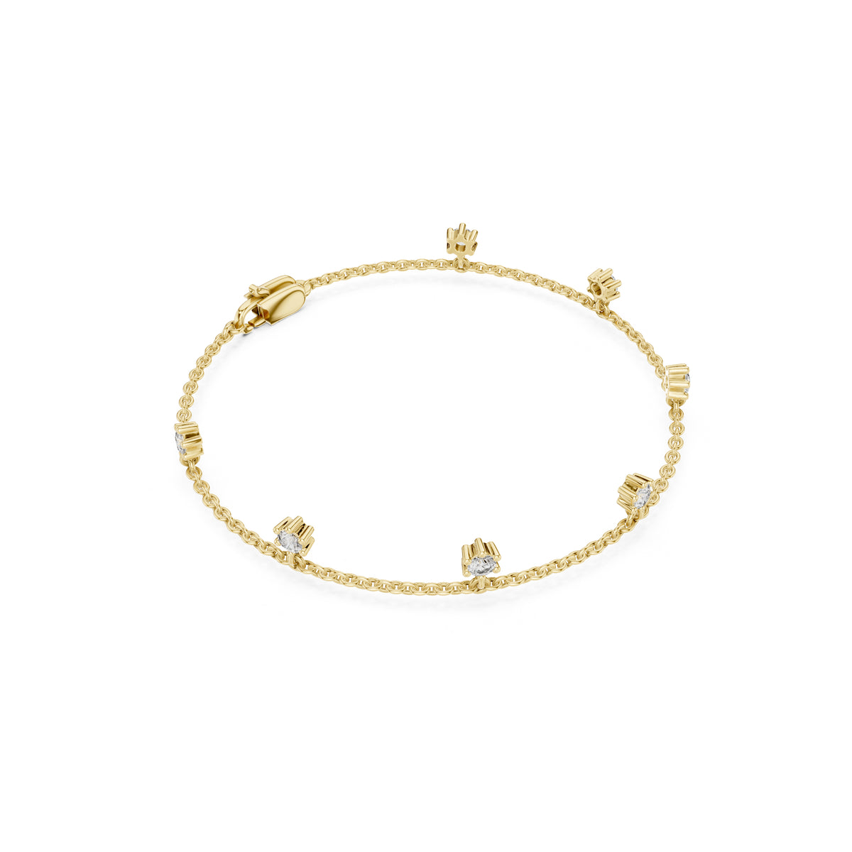 Round Cut Diamond Top Grade Diamond Antique Delicate Vintage Sparkling Bridesmaid charm Bracelet Gift For Women's - HIGHCARAT DIAMONDS