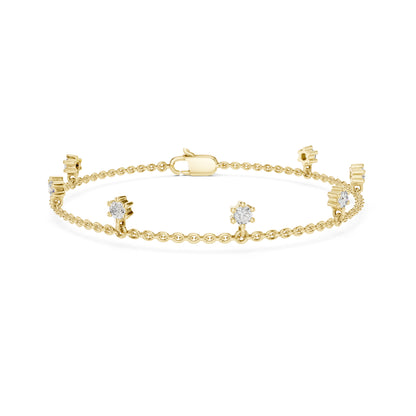 Round Cut Diamond Top Grade Diamond Antique Delicate Vintage Sparkling Bridesmaid charm Bracelet Gift For Women's - HIGHCARAT DIAMONDS