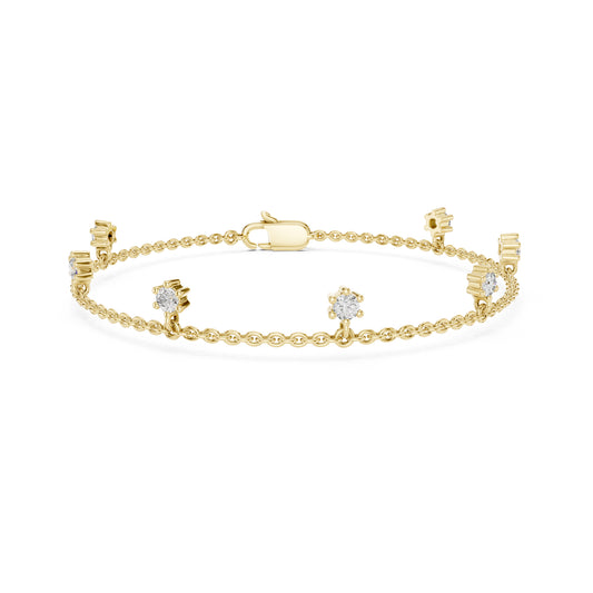 Round Cut Diamond Top Grade Diamond Antique Delicate Vintage Sparkling Bridesmaid charm Bracelet Gift For Women's - HIGHCARAT DIAMONDS