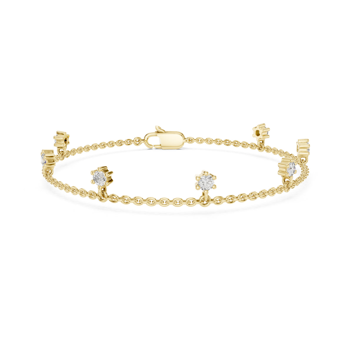 Round Cut Diamond Top Grade Diamond Antique Delicate Vintage Sparkling Bridesmaid charm Bracelet Gift For Women's - HIGHCARAT DIAMONDS