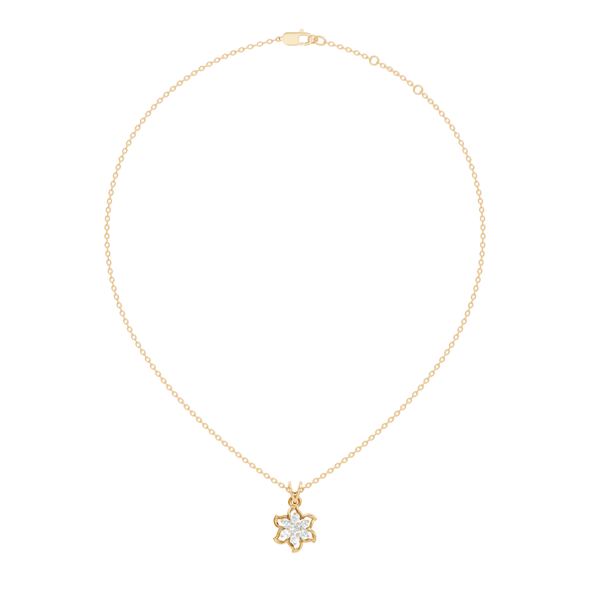 0.45 Ct Round Cut Diamond Pendant In 14K Yellow Gold Minimalist Gift For Her - HIGHCARAT DIAMONDS
