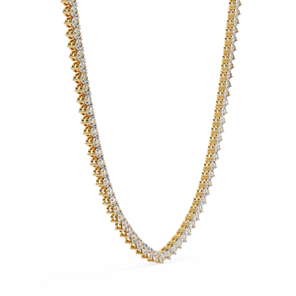 Round Cut 9.70 Ct  Natural & Lab Grown Diamond 18k Solid Gold   Channel Set Unisex Best Necklace For Daily Wear - HIGHCARAT DIAMONDS