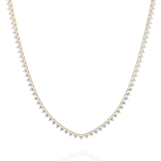 Round Cut 9.70 Ct  Natural & Lab Grown Diamond 18k Solid Gold   Channel Set Unisex Best Necklace For Daily Wear - HIGHCARAT DIAMONDS