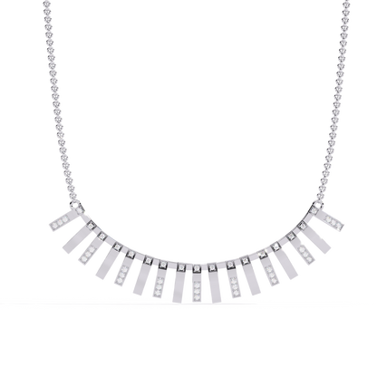 Round Cut Antique Natural And Lab Grown Diamond 14k Solid White Gold  Minimalist Handmade Vintage Anek Necklace - HIGHCARAT DIAMONDS