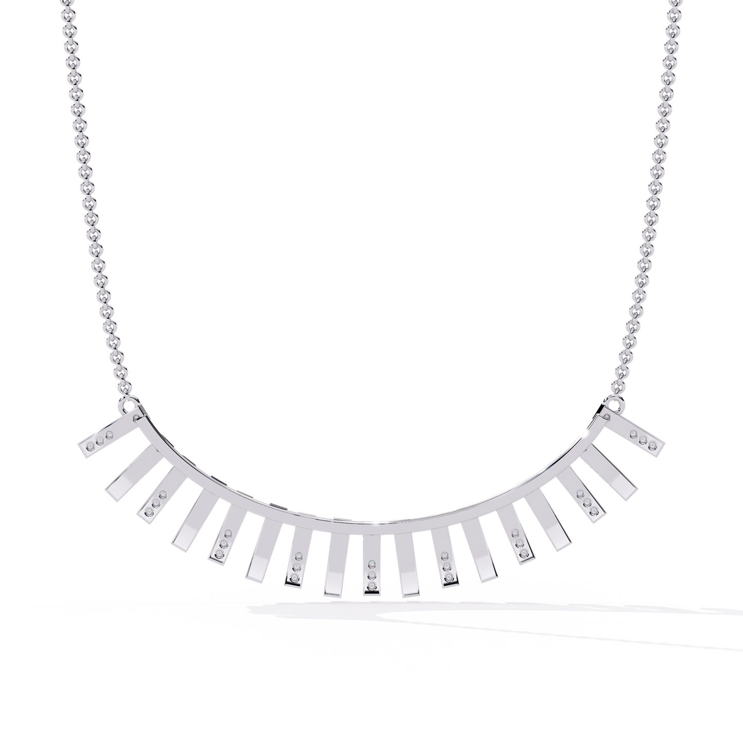 Round Cut Antique Natural And Lab Grown Diamond 14k Solid White Gold  Minimalist Handmade Vintage Anek Necklace - HIGHCARAT DIAMONDS