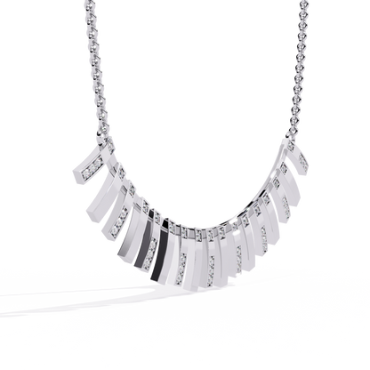 Round Cut Antique Natural And Lab Grown Diamond 14k Solid White Gold  Minimalist Handmade Vintage Anek Necklace - HIGHCARAT DIAMONDS