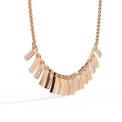 Round Cut Antique Natural And Lab Grown Diamond 14k Solid White Gold  Minimalist Handmade Vintage Anek Necklace - HIGHCARAT DIAMONDS