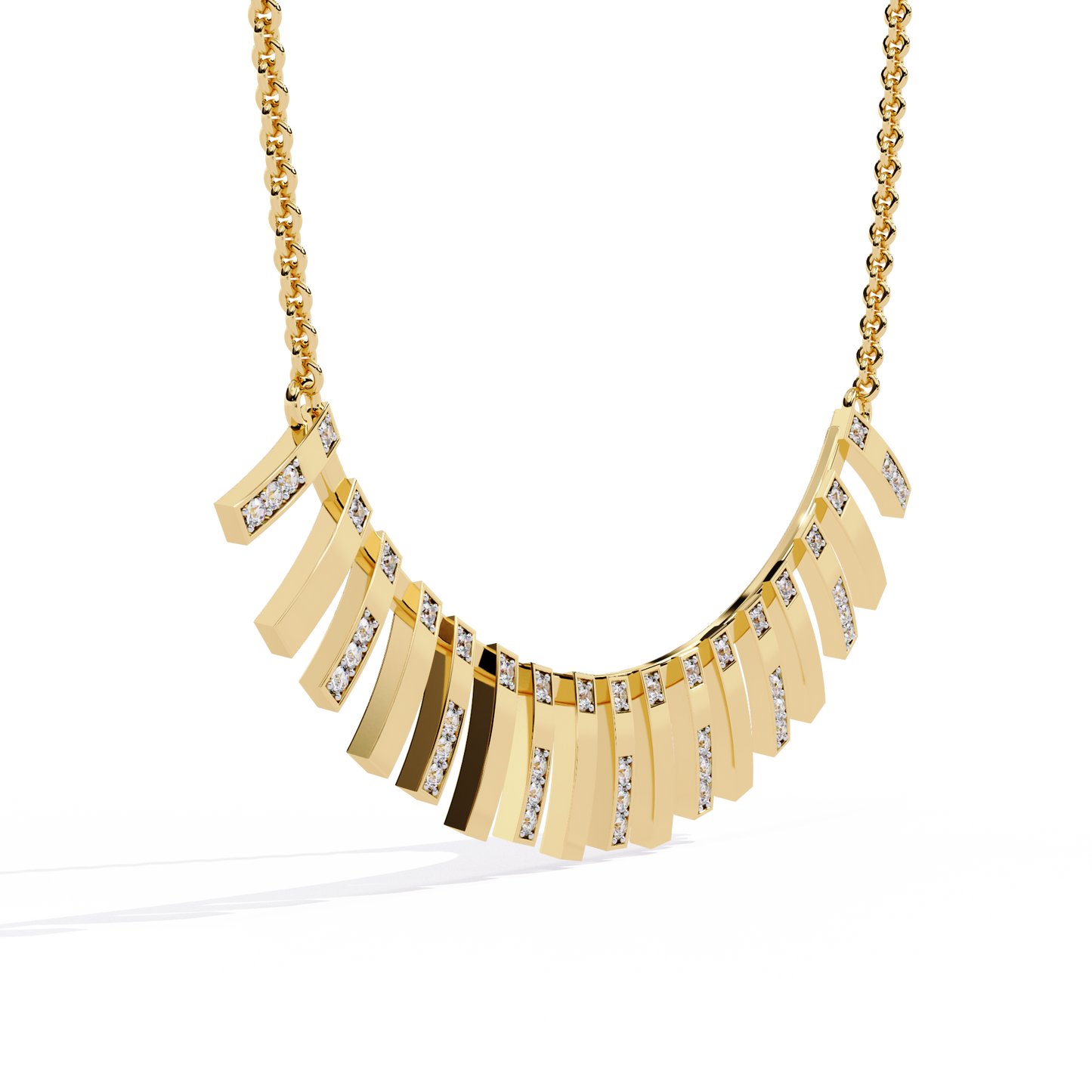 Round Cut Antique Natural And Lab Grown Diamond 14k Solid White Gold  Minimalist Handmade Vintage Anek Necklace - HIGHCARAT DIAMONDS