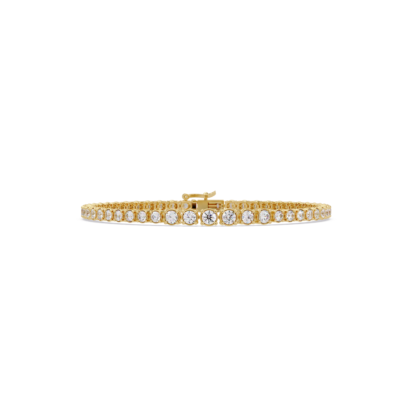 Round Cut Bezel Set Lab Grown Diamond Tennis Bracelet - HIGHCARAT DIAMONDS