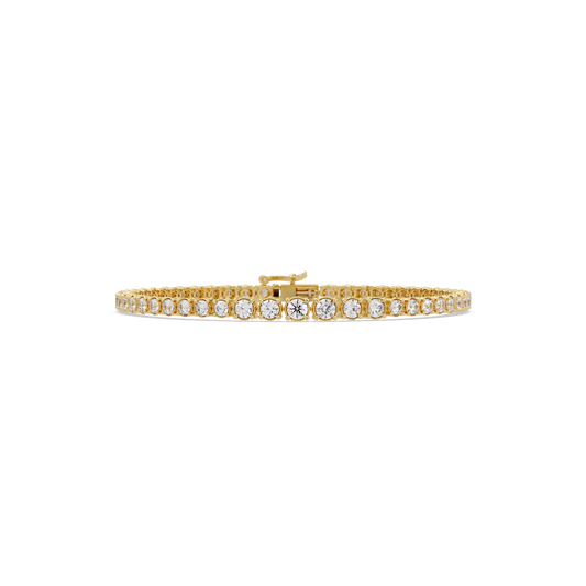 Round Cut Bezel Set Lab Grown Diamond Tennis Bracelet - HIGHCARAT DIAMONDS