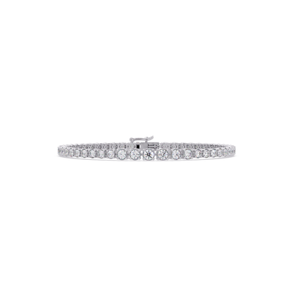 Round Cut Bezel Set Lab Grown Diamond Tennis Bracelet - HIGHCARAT DIAMONDS