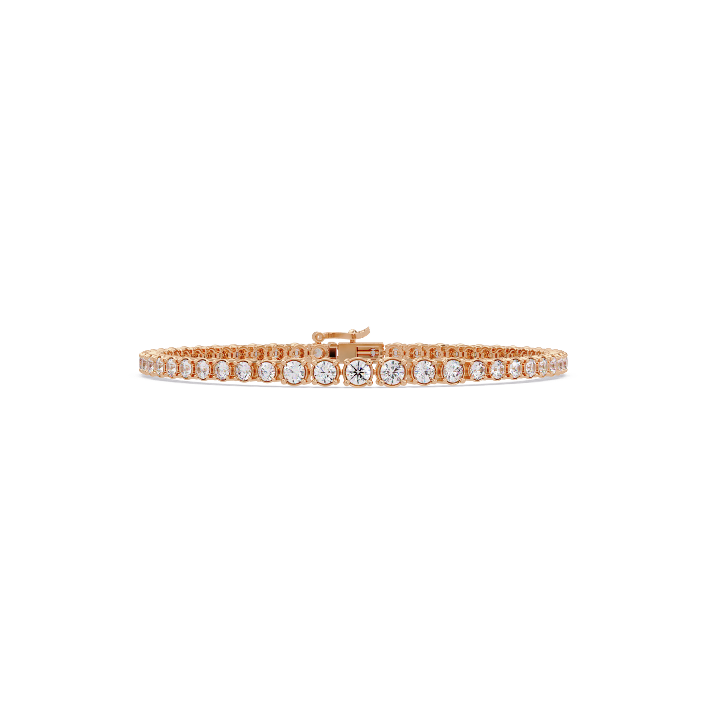 Round Cut Bezel Set Lab Grown Diamond Tennis Bracelet - HIGHCARAT DIAMONDS