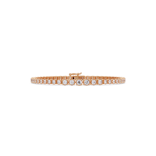 Round Cut Bezel Set Lab Grown Diamond Tennis Bracelet - HIGHCARAT DIAMONDS
