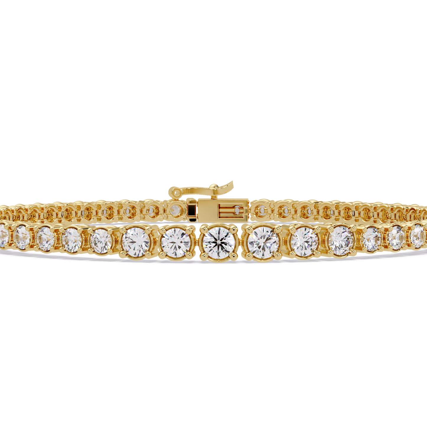 Round Cut Bezel Set Lab Grown Diamond Tennis Bracelet - HIGHCARAT DIAMONDS