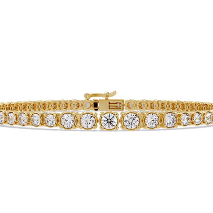 Round Cut Bezel Set Lab Grown Diamond Tennis Bracelet - HIGHCARAT DIAMONDS