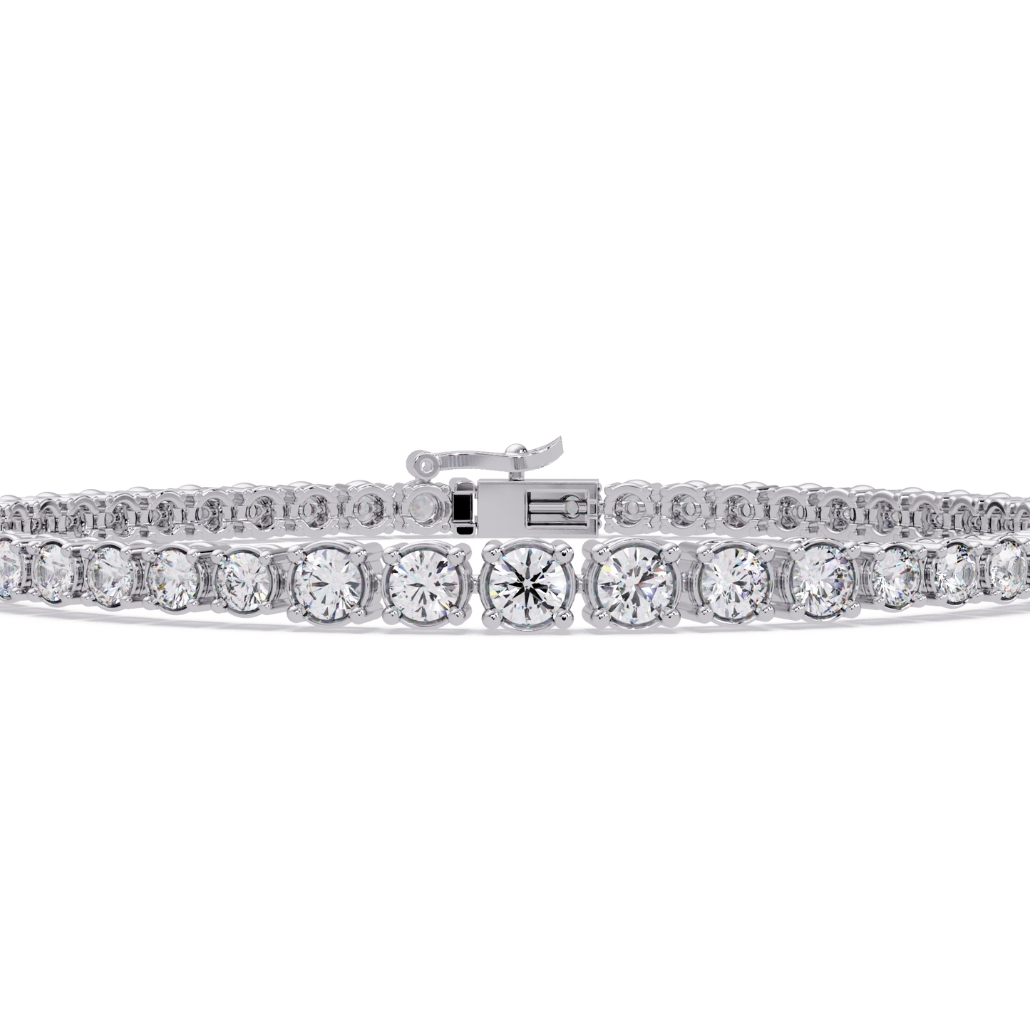Round Cut Bezel Set Lab Grown Diamond Tennis Bracelet - HIGHCARAT DIAMONDS