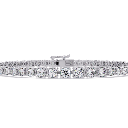 Round Cut Bezel Set Lab Grown Diamond Tennis Bracelet - HIGHCARAT DIAMONDS