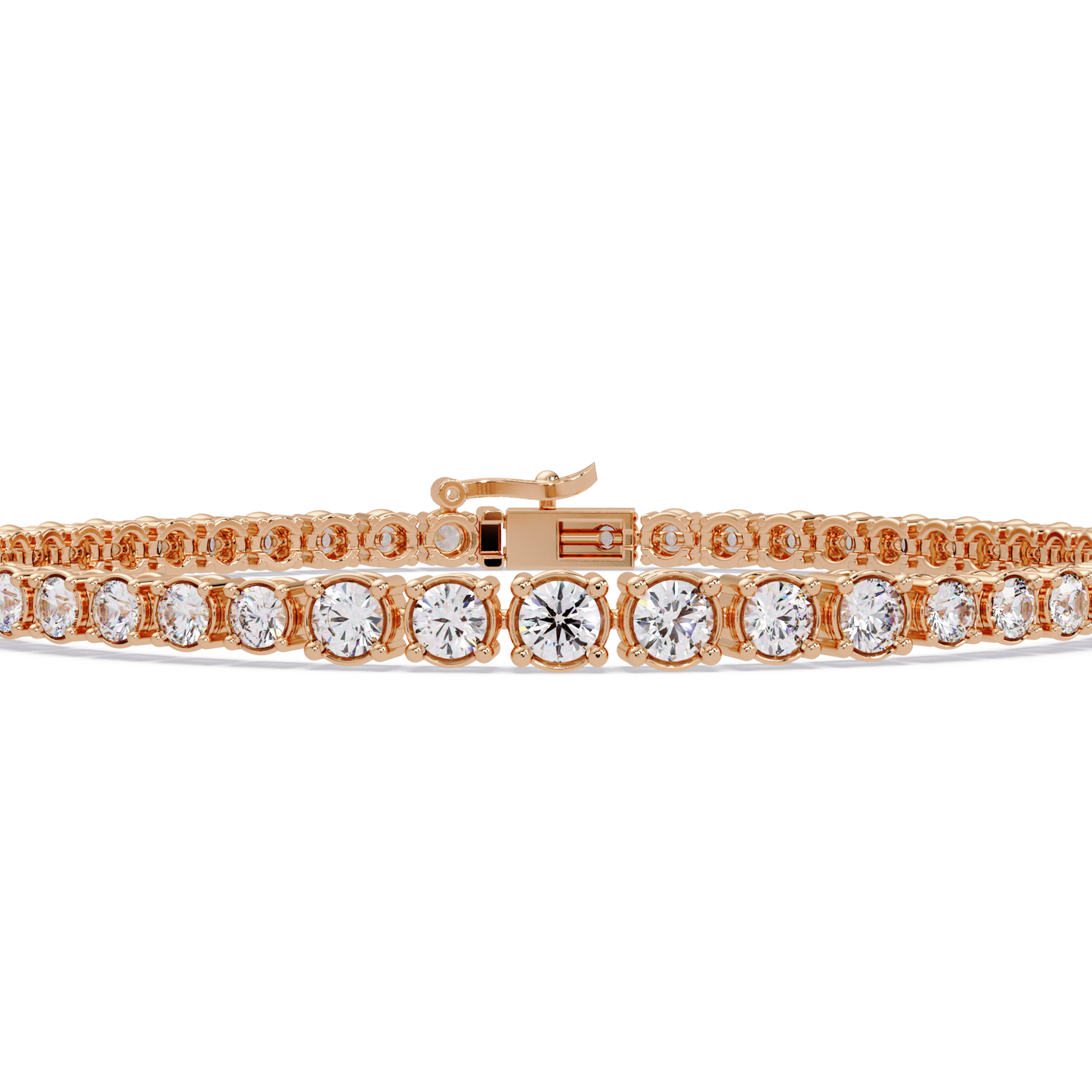 Round Cut Bezel Set Lab Grown Diamond Tennis Bracelet - HIGHCARAT DIAMONDS