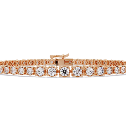 Round Cut Bezel Set Lab Grown Diamond Tennis Bracelet - HIGHCARAT DIAMONDS