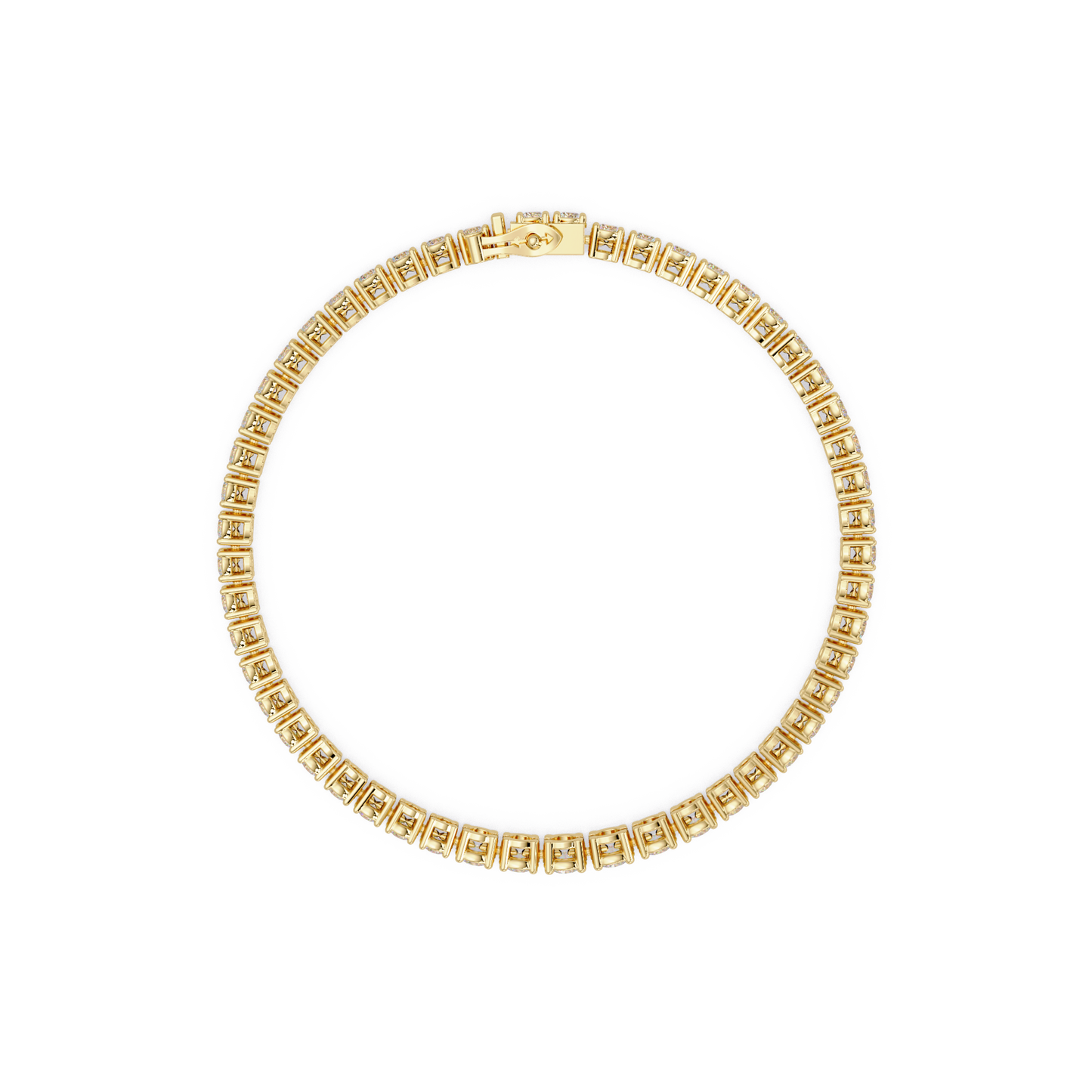 Round Cut Bezel Set Lab Grown Diamond Tennis Bracelet - HIGHCARAT DIAMONDS