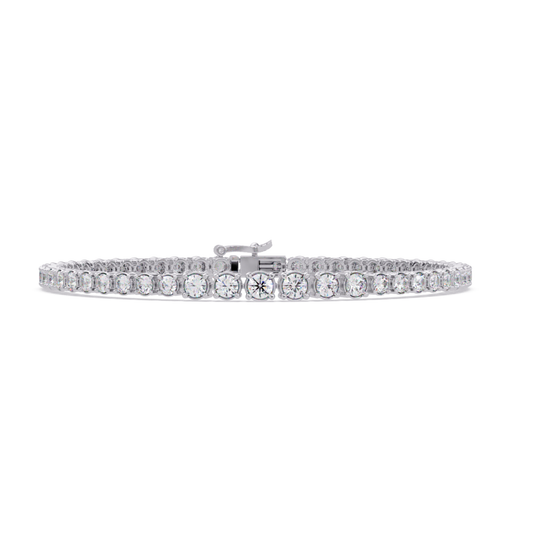 Round Cut Bezel Set Lab Grown Diamond Tennis Bracelet - HIGHCARAT DIAMONDS