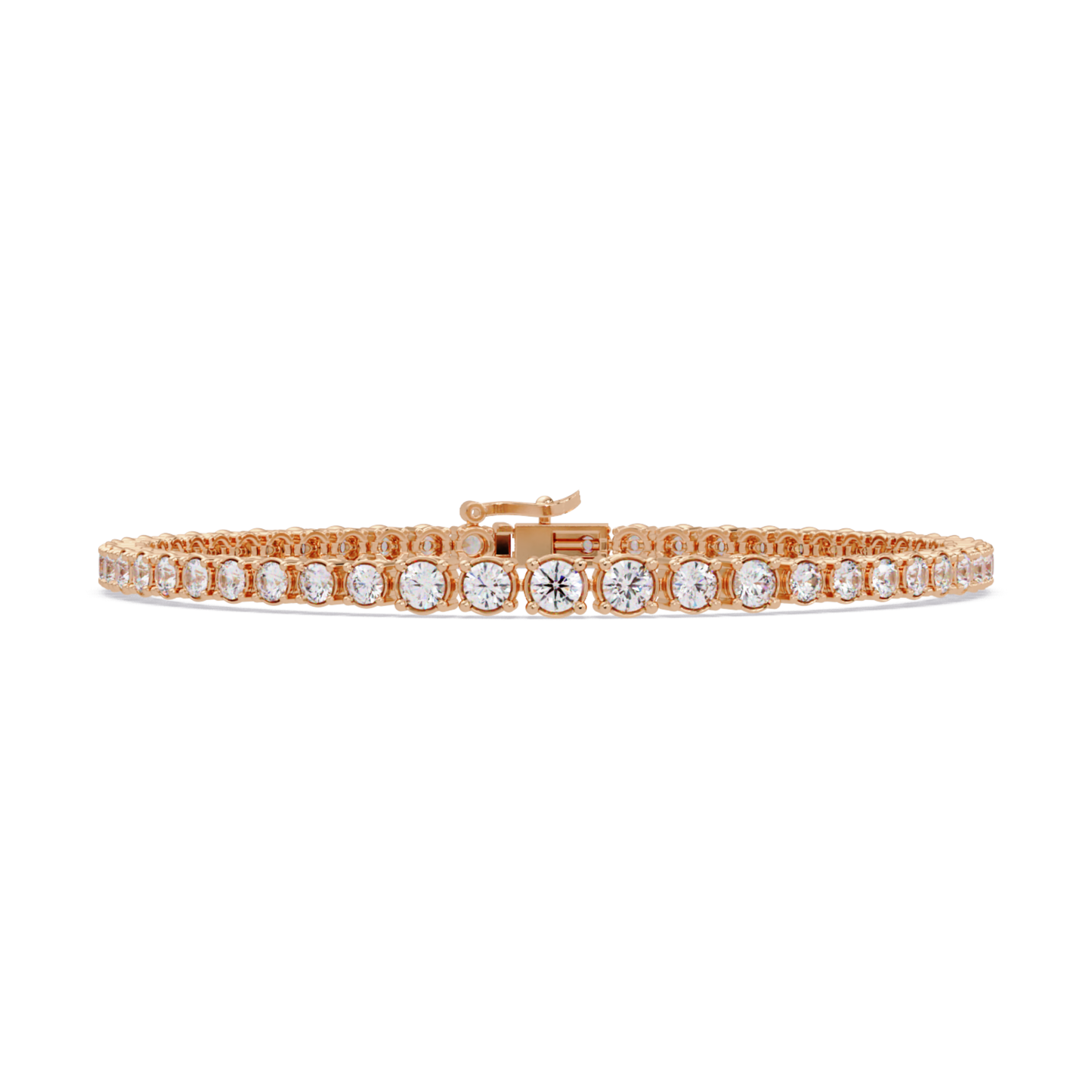 Round Cut Bezel Set Lab Grown Diamond Tennis Bracelet - HIGHCARAT DIAMONDS