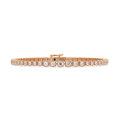 Round Cut Bezel Set Lab Grown Diamond Tennis Bracelet - HIGHCARAT DIAMONDS