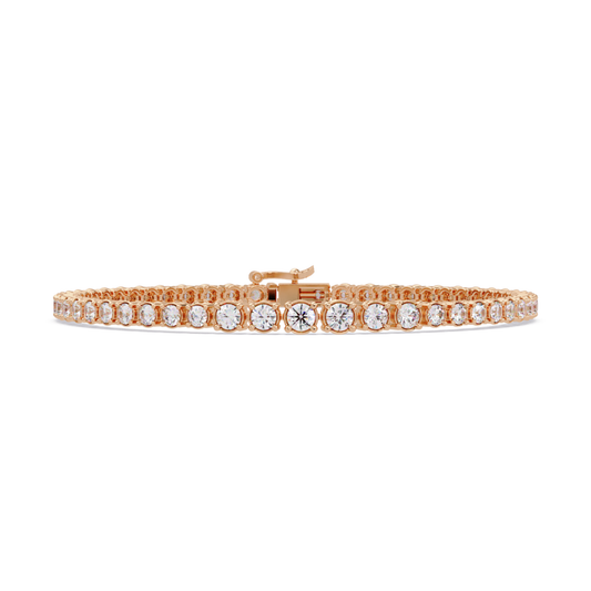 Round Cut Bezel Set Lab Grown Diamond Tennis Bracelet - HIGHCARAT DIAMONDS