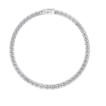 Round Cut Bezel Set Lab Grown Diamond Tennis Bracelet - HIGHCARAT DIAMONDS