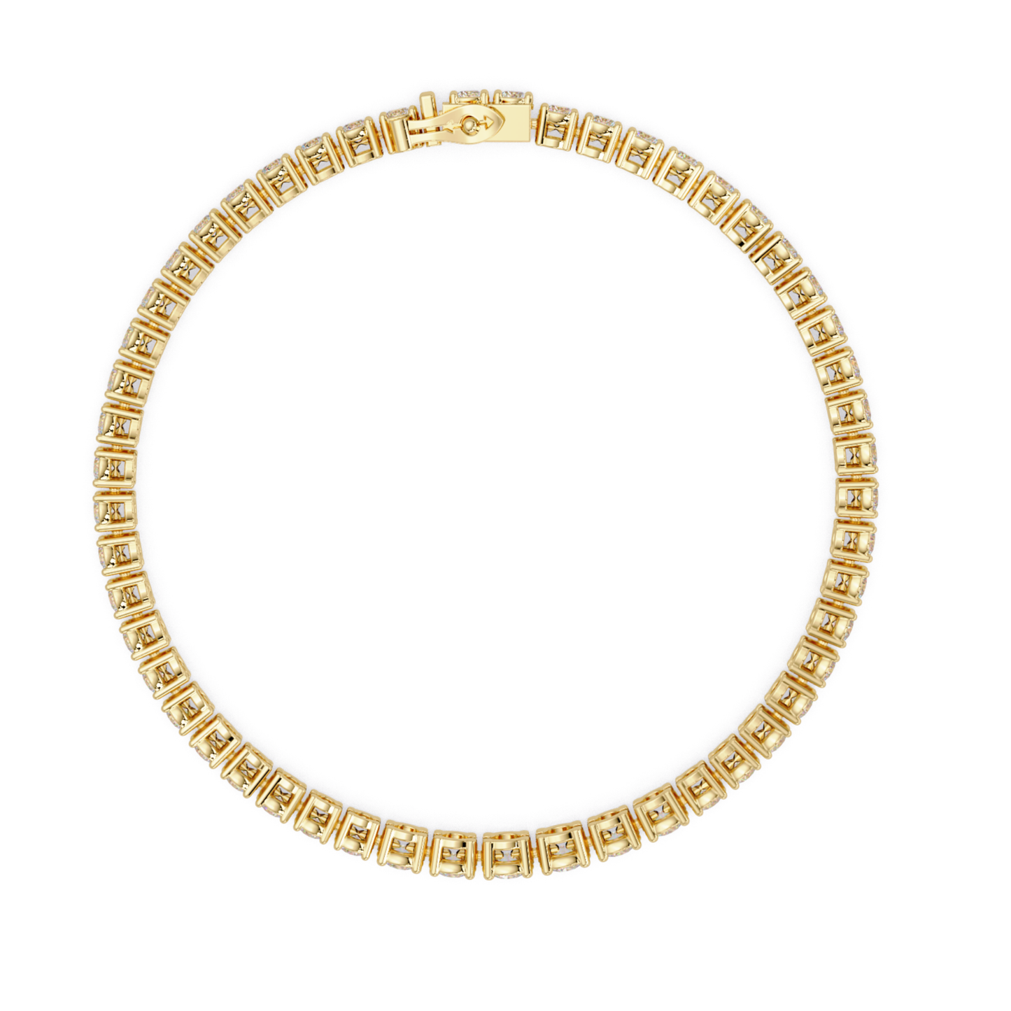 Round Cut Bezel Set Lab Grown Diamond Tennis Bracelet - HIGHCARAT DIAMONDS