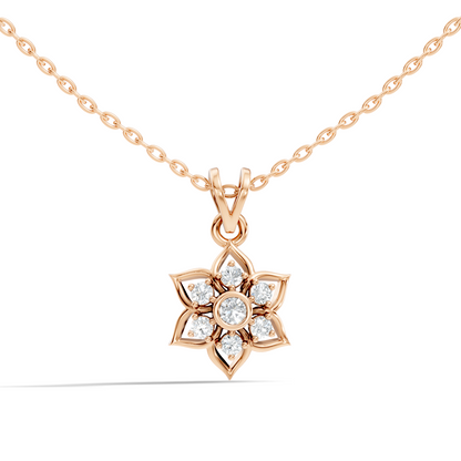 Elegant Round Diamond Pendant 0.27 CT Minimalist Jewelry In 18K Solid White Gold - HIGHCARAT DIAMONDS