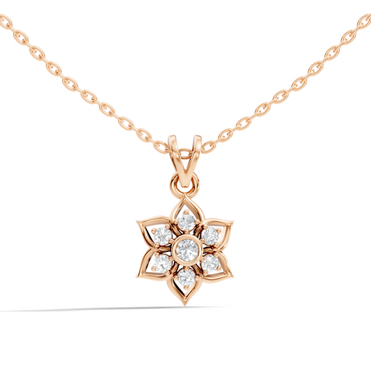 Elegant Round Diamond Pendant 0.27 CT Minimalist Jewelry In 18K Solid White Gold - HIGHCARAT DIAMONDS