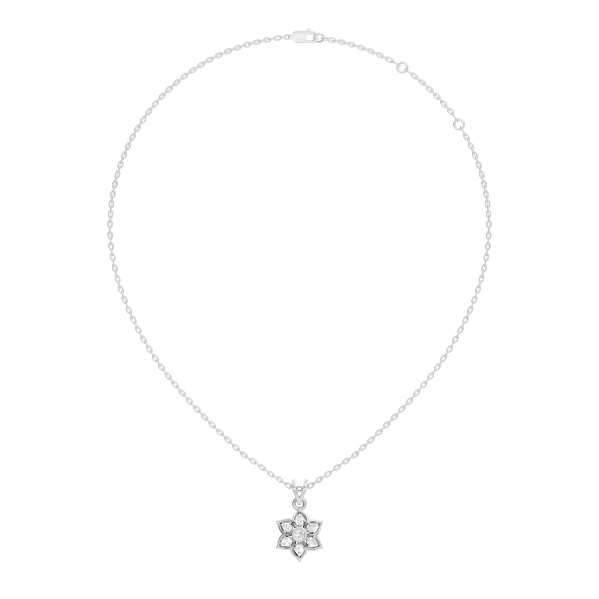 Elegant Round Diamond Pendant 0.27 CT Minimalist Jewelry In 18K Solid White Gold - HIGHCARAT DIAMONDS