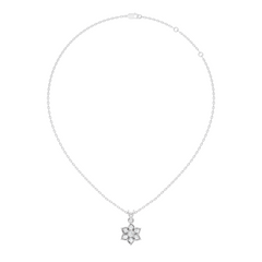 Elegant Round Diamond Pendant 0.27 CT Minimalist Jewelry In 18K Solid White Gold - HIGHCARAT DIAMONDS