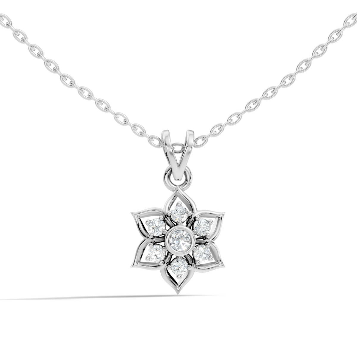 Elegant Round Diamond Pendant 0.27 CT Minimalist Jewelry In 18K Solid White Gold - HIGHCARAT DIAMONDS