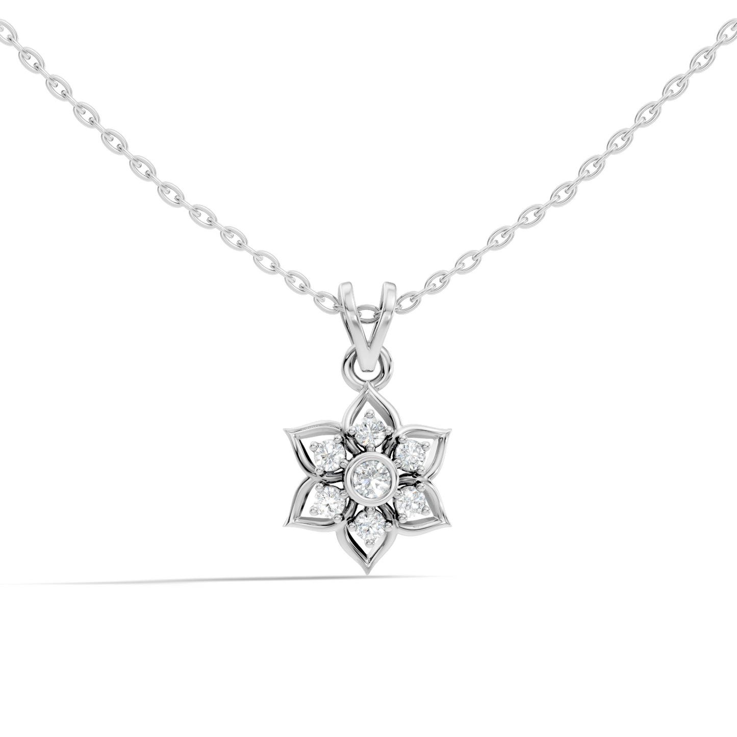 Elegant Round Diamond Pendant 0.27 CT Minimalist Jewelry In 18K Solid White Gold - HIGHCARAT DIAMONDS