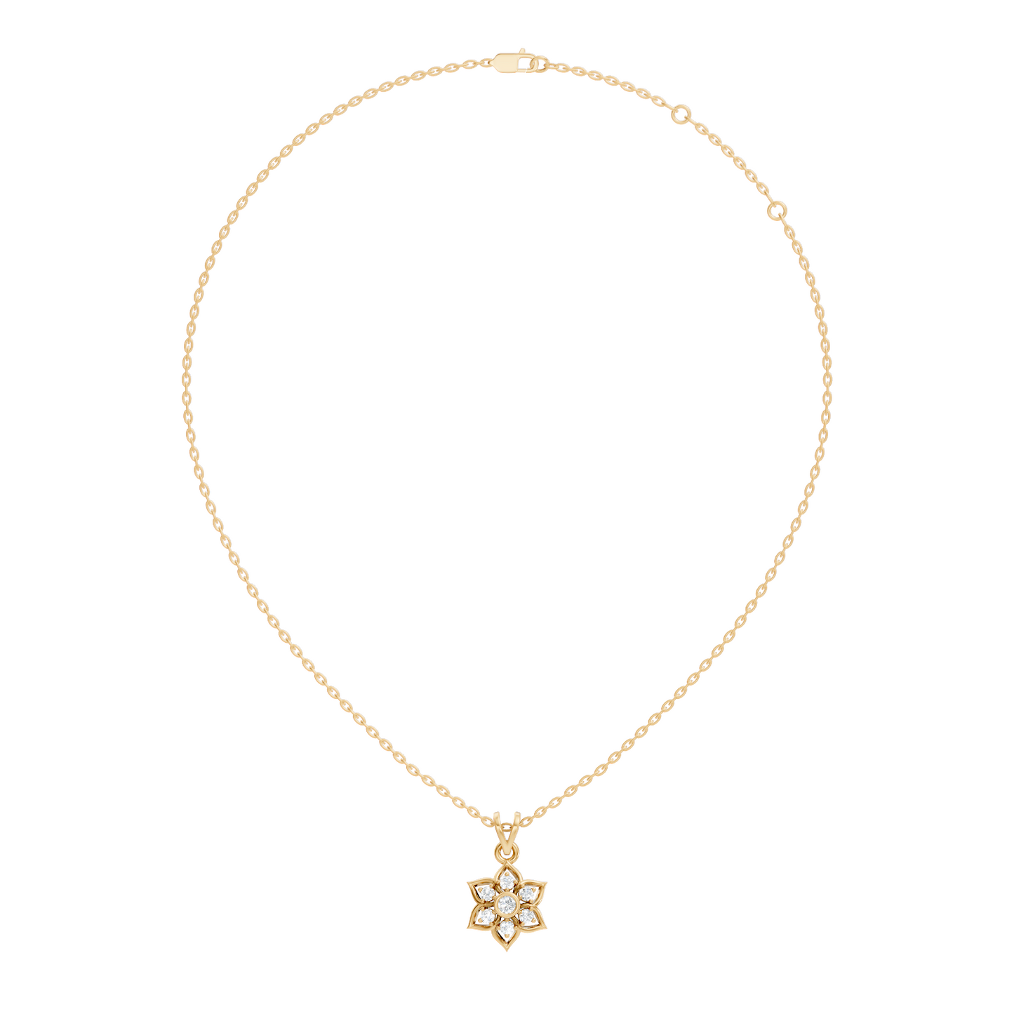 Elegant Round Diamond Pendant 0.27 CT Minimalist Jewelry In 18K Solid White Gold - HIGHCARAT DIAMONDS