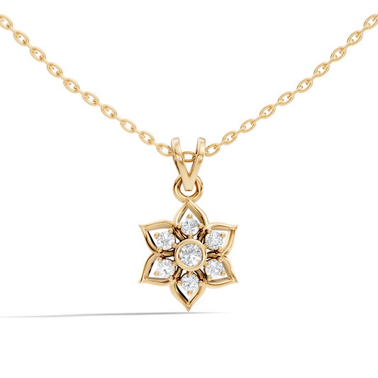 Elegant Round Diamond Pendant 0.27 CT Minimalist Jewelry In 18K Solid White Gold - HIGHCARAT DIAMONDS