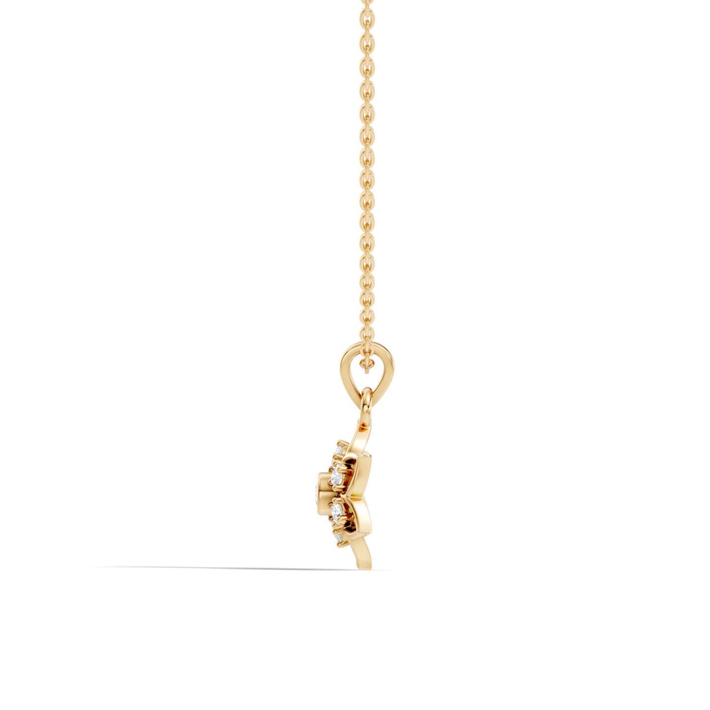 Elegant Round Diamond Pendant 0.27 CT Minimalist Jewelry In 18K Solid White Gold - HIGHCARAT DIAMONDS