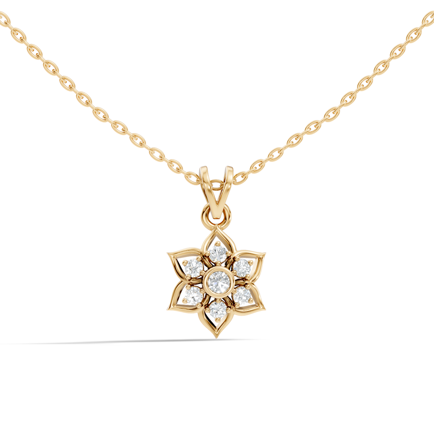 Elegant Round Diamond Pendant 0.27 CT Minimalist Jewelry In 18K Solid White Gold - HIGHCARAT DIAMONDS