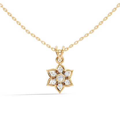 Elegant Round Diamond Pendant 0.27 CT Minimalist Jewelry In 18K Solid White Gold - HIGHCARAT DIAMONDS