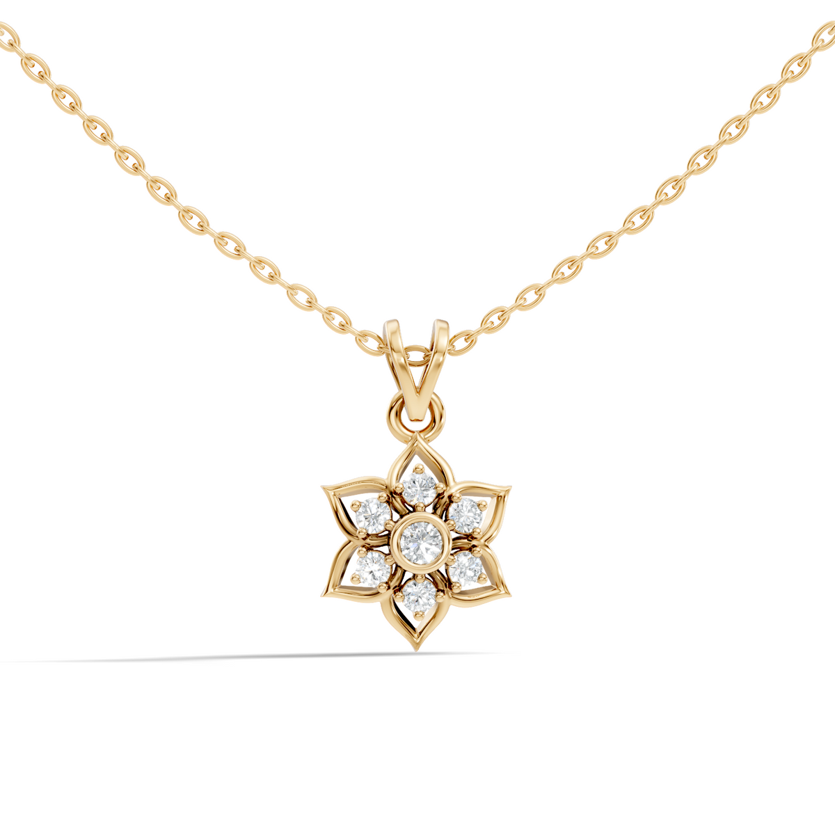 Elegant Round Diamond Pendant 0.27 CT Minimalist Jewelry In 18K Solid White Gold - HIGHCARAT DIAMONDS