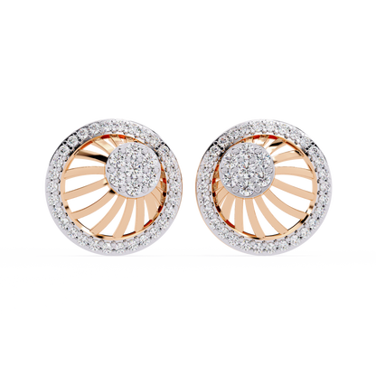 Round Cut White Colorless Diamond Handcrafted Vintage 14k Solid White Gold Sparkling Every Day Stud Earring - HIGHCARAT DIAMONDS