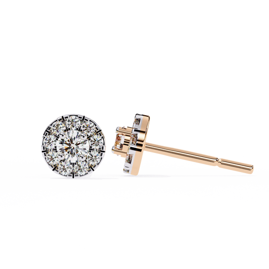 Round Cut White Colorless Diamond Unique Delicate Halo Style Screw Back Stud Earring Annivrasry Gift For Her - HIGHCARAT DIAMONDS