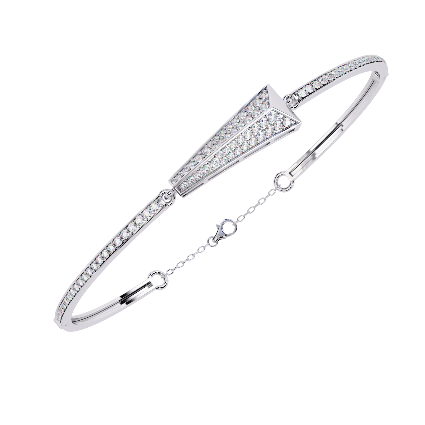 Round Cut Diamond 14k Solid Yellow Gold Unique  Art Deco Perfect Dainty Party Wear Bangle For Her - HIGHCARAT DIAMONDS