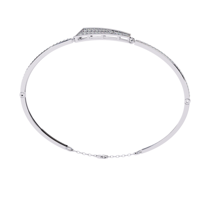 Round Cut Diamond 14k Solid Yellow Gold Unique  Art Deco Perfect Dainty Party Wear Bangle For Her - HIGHCARAT DIAMONDS